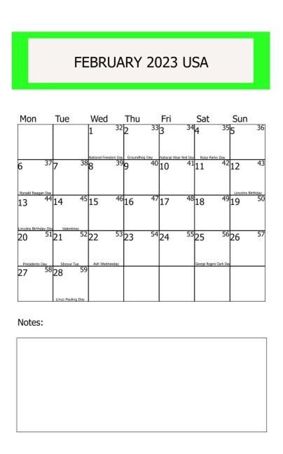February 2023 Calendar Printables - Etsy
