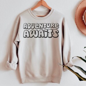 Adventure Awaits Sweatshirt, Camping Outdoors Nature Lover Sweatshirts, Gifts For Mountain Adventure Lovers, Camping Sweatshirt, Hiker Gifts