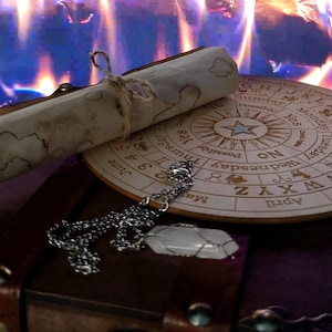 Pendulum and Divination Board Kit (Witchcraft, Ouija, Witch, Divinatory Arts, Dowsing, Esotericism, Wicca, Magic, etc.)