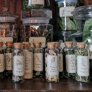 Witchcraft Herb Vials - Potion Kit (Witchcraft, Apothecary Ingredients, Ritual, Wicca, Wiccan, Magic, Witch Box)