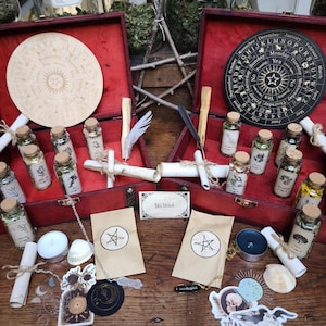 Kit de Sorcellerie - Coffre (Wicca, Witchcraft, Witch Box, Magique, Divination, Pendule, Starter Kit, Sorcière, Ésotérisme..)