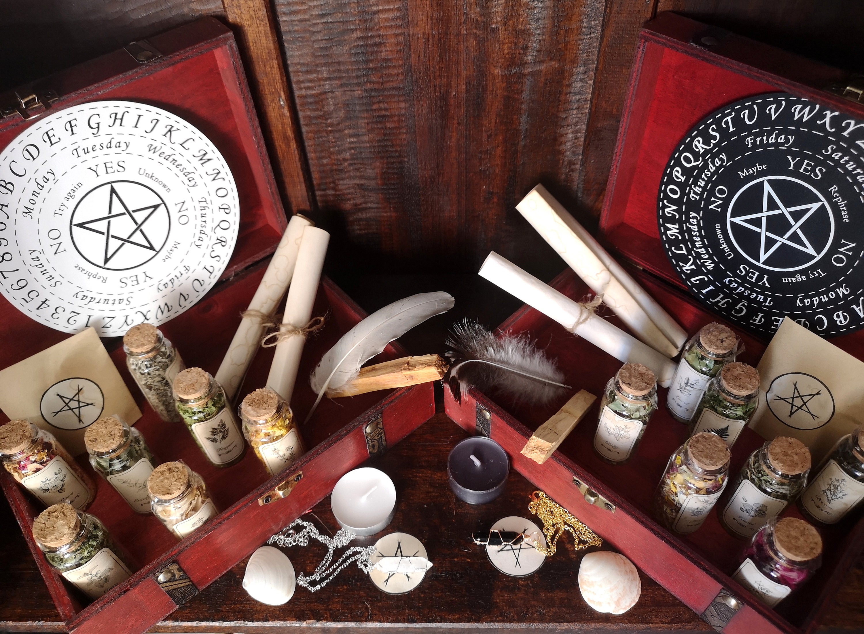Amazing 90-piece Witchcraft Starter Kit With Spell Candles / Natural  Crystals 