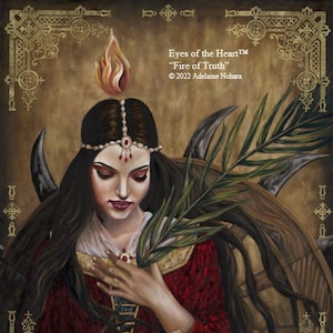 St. Catherine of Alexandria Giclee Print. Beautiful Classic Catholic Wall Art and Home Decor. Patron Saint Portrait. Titled “Fire of Truth”.