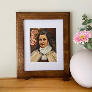 St. Therese of Lisieux Patron Saint Portrait. Beautiful Catholic Wall Art & Home Decor. Giclee Fine Art Print. Titled Confidence and Love. image 4