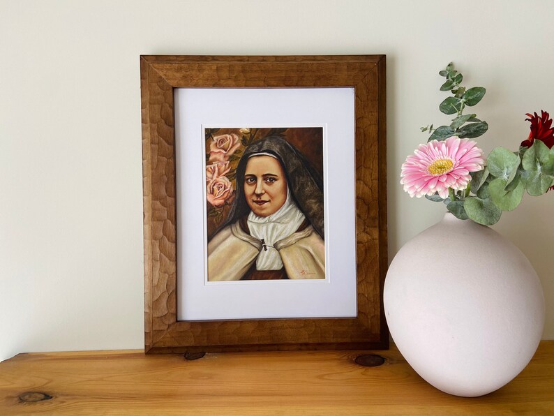 St. Therese of Lisieux Patron Saint Portrait. Beautiful Catholic Wall Art & Home Decor. Giclee Fine Art Print. Titled Confidence and Love. image 4