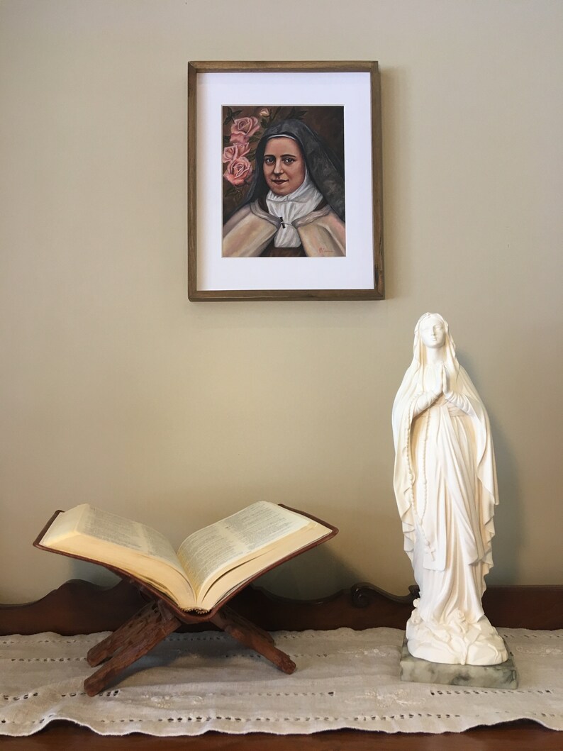 St. Therese of Lisieux Patron Saint Portrait. Beautiful Catholic Wall Art & Home Decor. Giclee Fine Art Print. Titled Confidence and Love. image 6