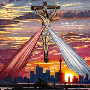 Divine Mercy, Trust in Jesus Image. Catholic Christian Wall Art & Home Décor. Giclee Fine Art Print. Titled “The Cross Remains Constant”.