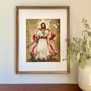 St. Joseph, Guardian of Virgins. Beautiful, Powerful, Original Catholic devotional image. Giclee Fine Art Print. Titled Custos Virginum. image 2