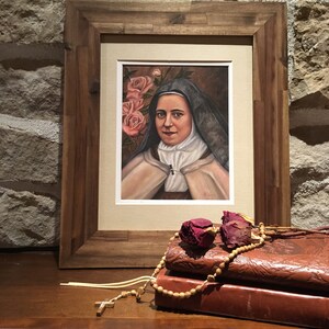 St. Therese of Lisieux Patron Saint Portrait. Beautiful Catholic Wall Art & Home Decor. Giclee Fine Art Print. Titled Confidence and Love. image 2