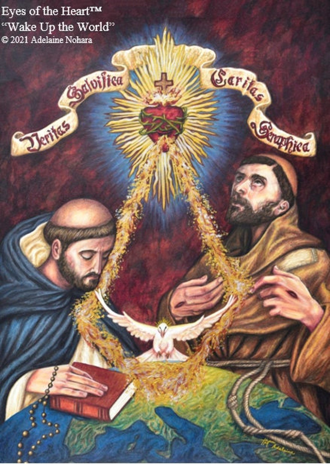 St. Dominic and Francis Patron Saint Portrait. Beautiful Catholic Wall ...
