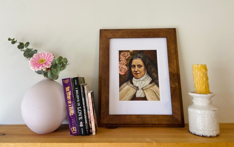 St. Therese of Lisieux Patron Saint Portrait. Beautiful Catholic Wall Art & Home Decor. Giclee Fine Art Print. Titled Confidence and Love. image 5