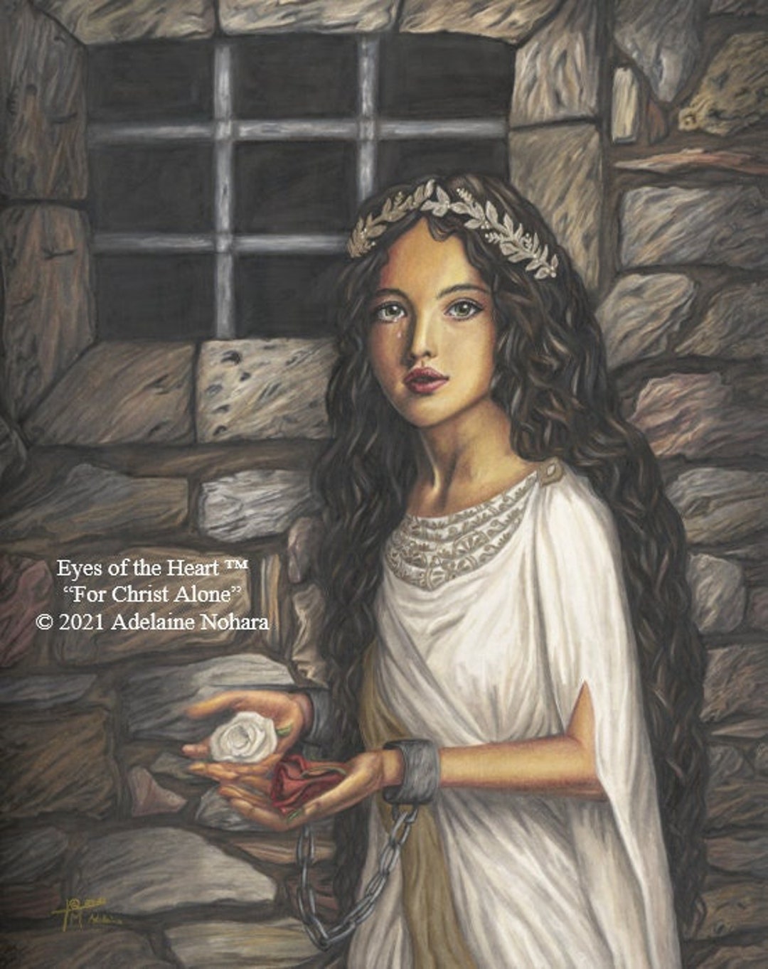 St. Philomena/filumena Patron Saint Portrait. Beautiful Catholic Wall