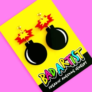 Pendientes acrílicos bomba