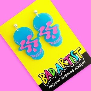 Acid Skull Acrylic Earrings