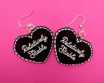 Relatively Stable Heart Acrylic Statement Earrings