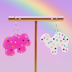 Frosted Animal Cookie Acrylic Earrings