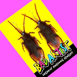Novelty Cockroach Earrings