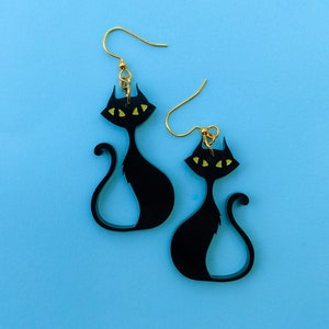 Retro Cat Acrylic Statement Earrings