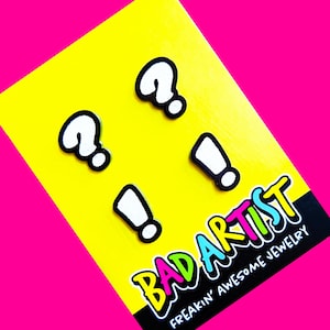 Pendientes acrílicos con signo de interrogación o exclamación para mezclar o combinar