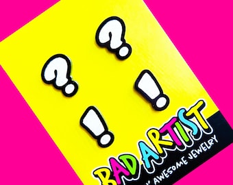 Question / Exclamation Mark Mix or Match Acrylic Stud Earrings