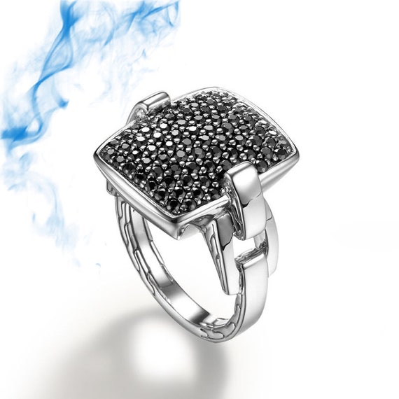 Vintage John Hardy Classic Chain Solid Sterling Silver Lava Black Sapphire Women s Ring J.H. John Hardy Jhardy Johnhardy Etsy Canada