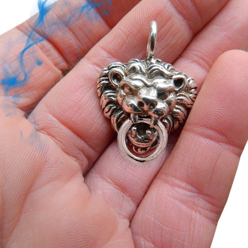 Sterling Silver Biker Lion Head Wallet Chain