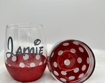Polka Dot Glitter glass