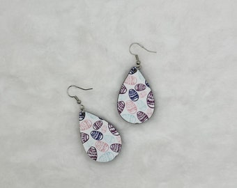Easter Egg Sublimation Teardrop Earrings, Chic Jewelry (1x1.57 inch)