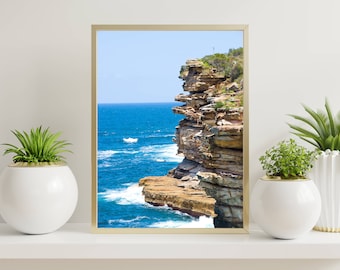 Atemberaubende Cliffside Beach Fotodruck | Malerische Wandkunst | Australische Landschaftsfotografie (Drucke, keine Rahmen)
