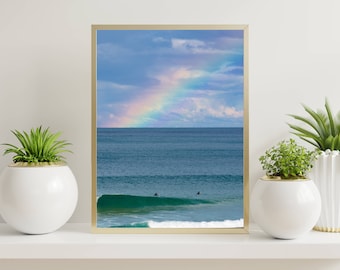 Regenbogen Kunstdruck | Surfer Wandkunst | Fotografie Drucke (Drucke, keine Rahmen)