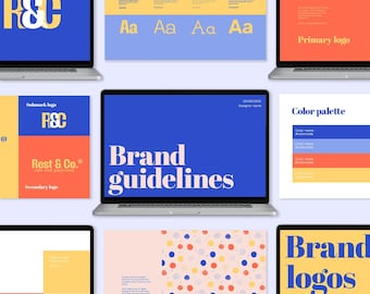 Brand Guidelines Template for Adobe Illustrator and InDesign | FULLY editable | 35 pages | Brand Usage Guide | Brand Identity Guidelines