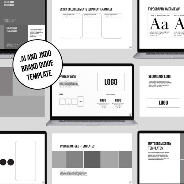 Brand Guide Template for Adobe Illustrator and InDesign | fully editable | 28 pages |