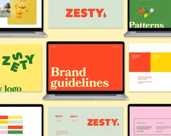 Brand Guidelines Template for Adobe Illustrator and InDesign | FULLY editable | 35 pages | Brand Usage Guide | Brand Identity Guidelines
