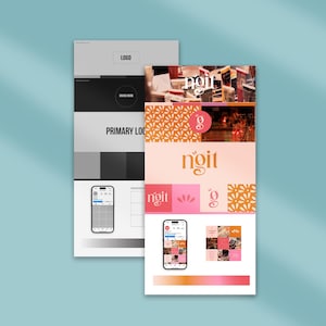 Bladsjabloon voor merkrichtlijnen voor Adobe Illustrator en InDesign | volledig bewerkbaar | Merkoverzichtskit van één pagina | Merkpresentatieblad