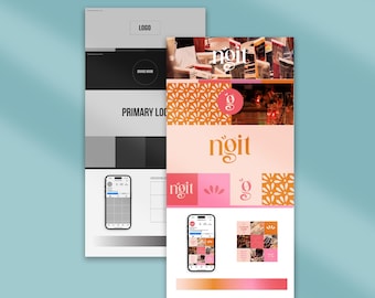 Brand Guidelines Sheet Template for Adobe Illustrator and InDesign | fully editable | One-page brand overview kit | Brand presentation sheet