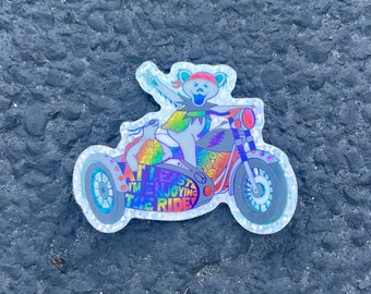 Hell in a Bucket Motorcycle Rainbow Holographic Sticker