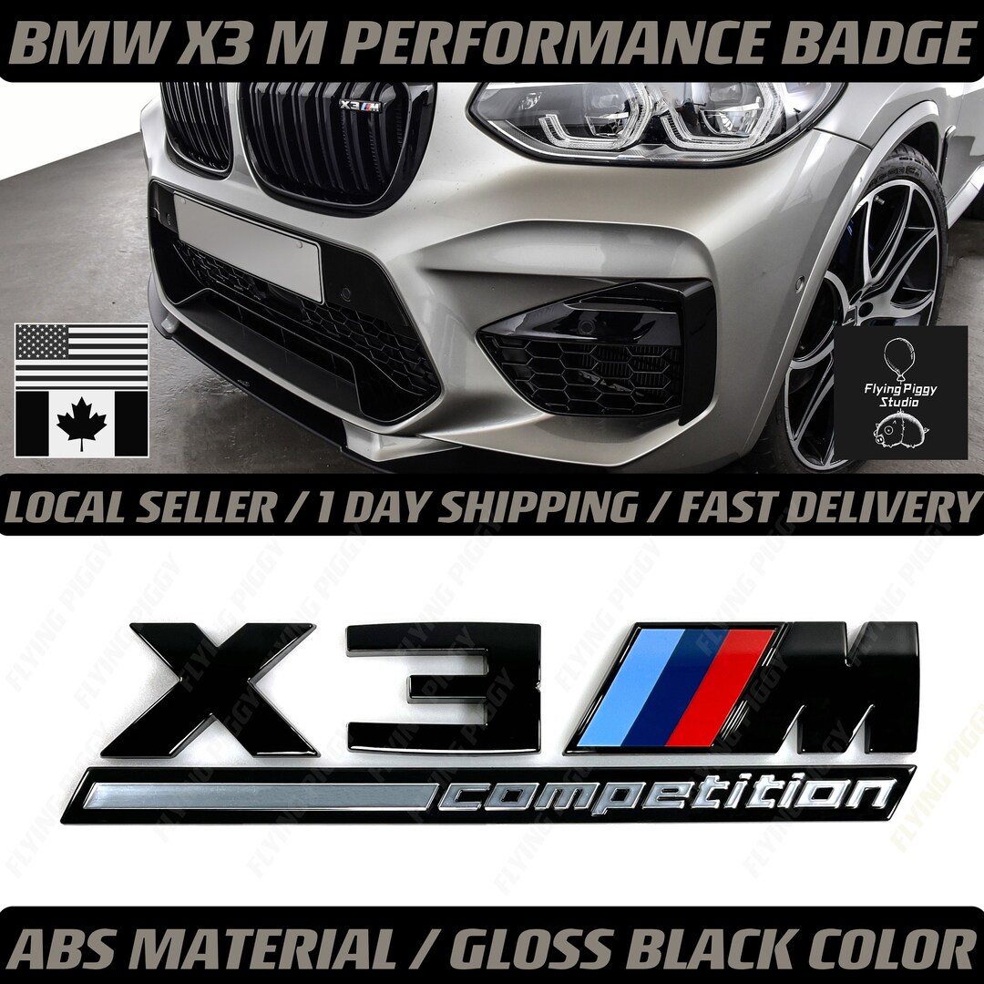 BMW X3 Series Gloss Black Emblem X3M COMPETITION Number - Etsy