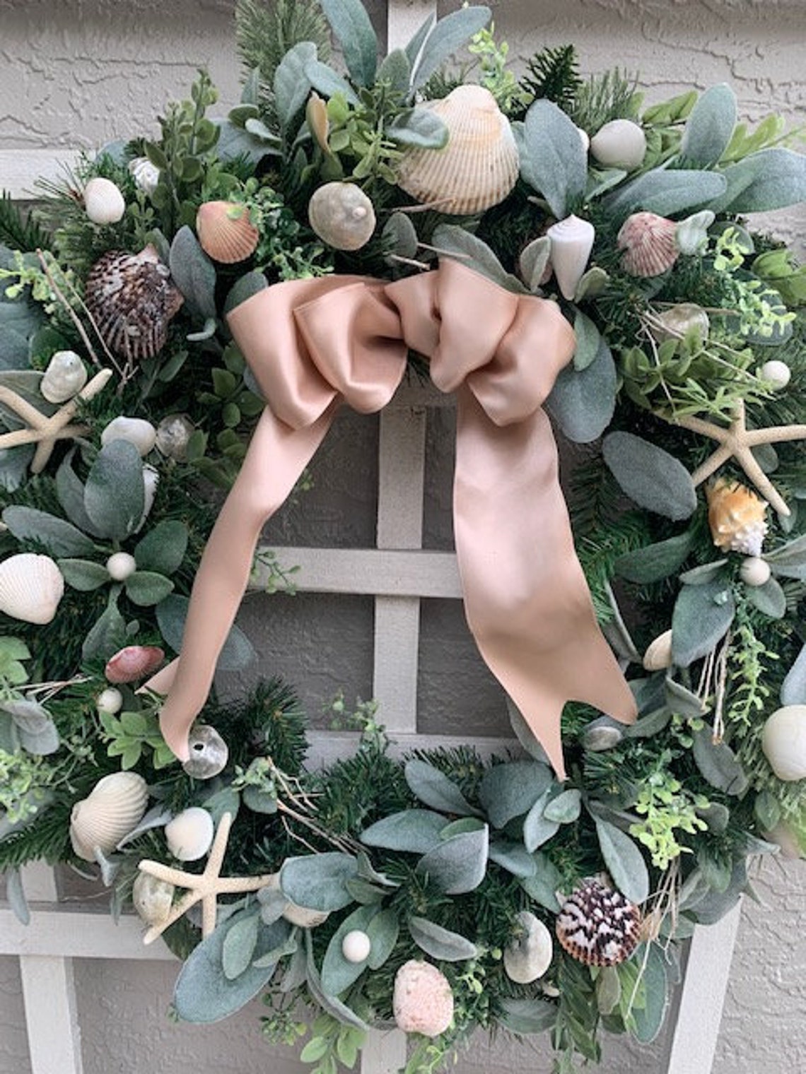 Coastal Wreath Wreath for Front Door Beach Decor Shell - Etsy