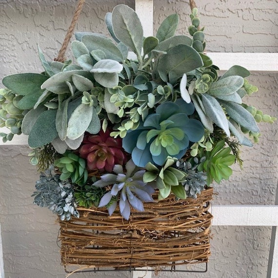 Succulent Basket, Wreath, Decor for Front Door, Beach Decor, Luxe Decor,  Elegant, Mothers Day, Southwest - Etsy