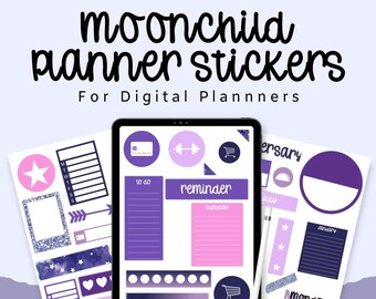 MoonChild  Digital Planner Stickers for Goodnotes, Noteshelf or Xodo