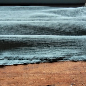 Bio Musselin Stoff, Zweilagig in mint