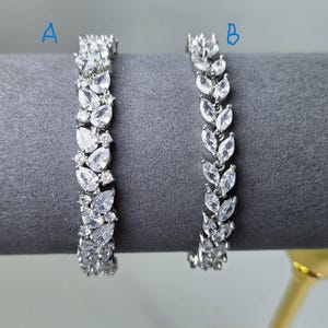 Handmade Bracelets – Two Styles with 3A Cubic Zirconia in Flannel Gift Box
