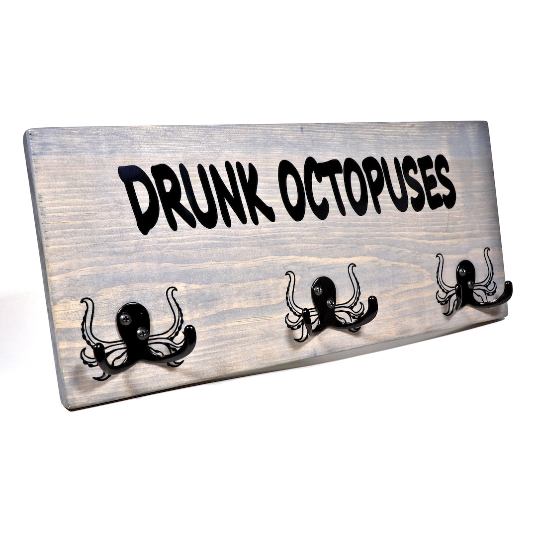 Drunk Octopuses Coat Rack Wall Hanger Etsy