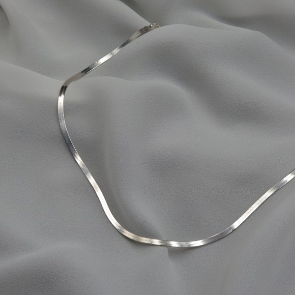 Halskette "Marlin" | Silber Halskette | Fischgräten Halskette | Minimalistische Kette für Sie | 925er Sterling Silber, Anti-Tarnish