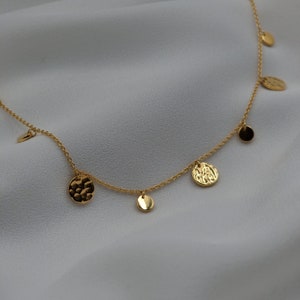Halskette &quot;Gloria&quot; | Gold Halskette | Plättchen Halskette | Gold Choker Halskette | Layering Kette | 14k Gelbgold auf 925 Sterling Silber