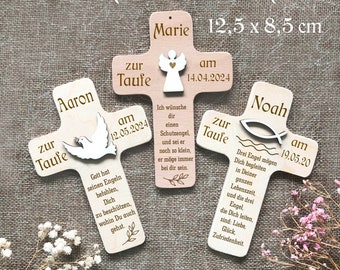 Taufkreuz Holz personalisiert, Kreuz mit Spruch, Patengeschenk, Taufkreuz Holz, Kommunion, Geschenk Taufe, Babygeschenk, Geburt, Taufe