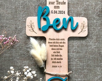 Taufkreuz personalisiert, Taufgeschenk, Patengeschenk, Taufkreuz Holz, Kommunion, Geschenk Taufe, Babygeschenk, Geburt, Taufe