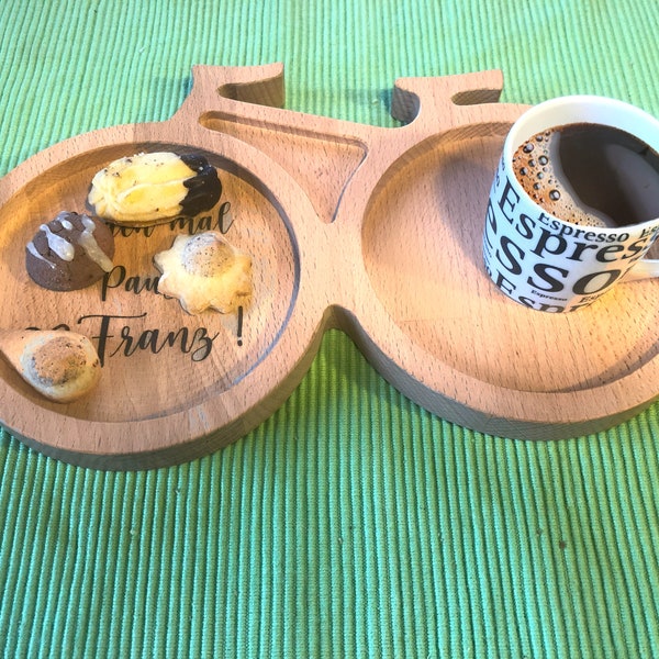 OSTERN Geschenk, Fahrrad Holz, GEBURTSTAG Geschenk  Holz Tablett für Kaffee, Tee, und Snack , Geschenk für Mama Holz