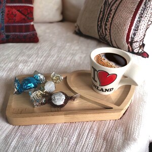 EASTER gift, Valentine's Day gift, birthday gift wooden tray for coffee, tea, and snack, gift for mom wood image 4