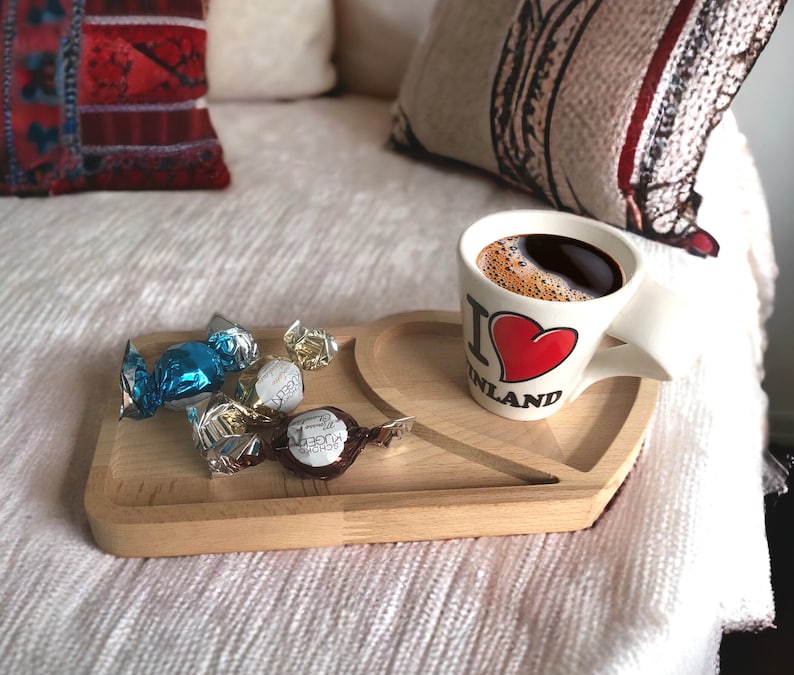 EASTER gift, Valentine's Day gift, birthday gift wooden tray for coffee, tea, and snack, gift for mom wood image 4